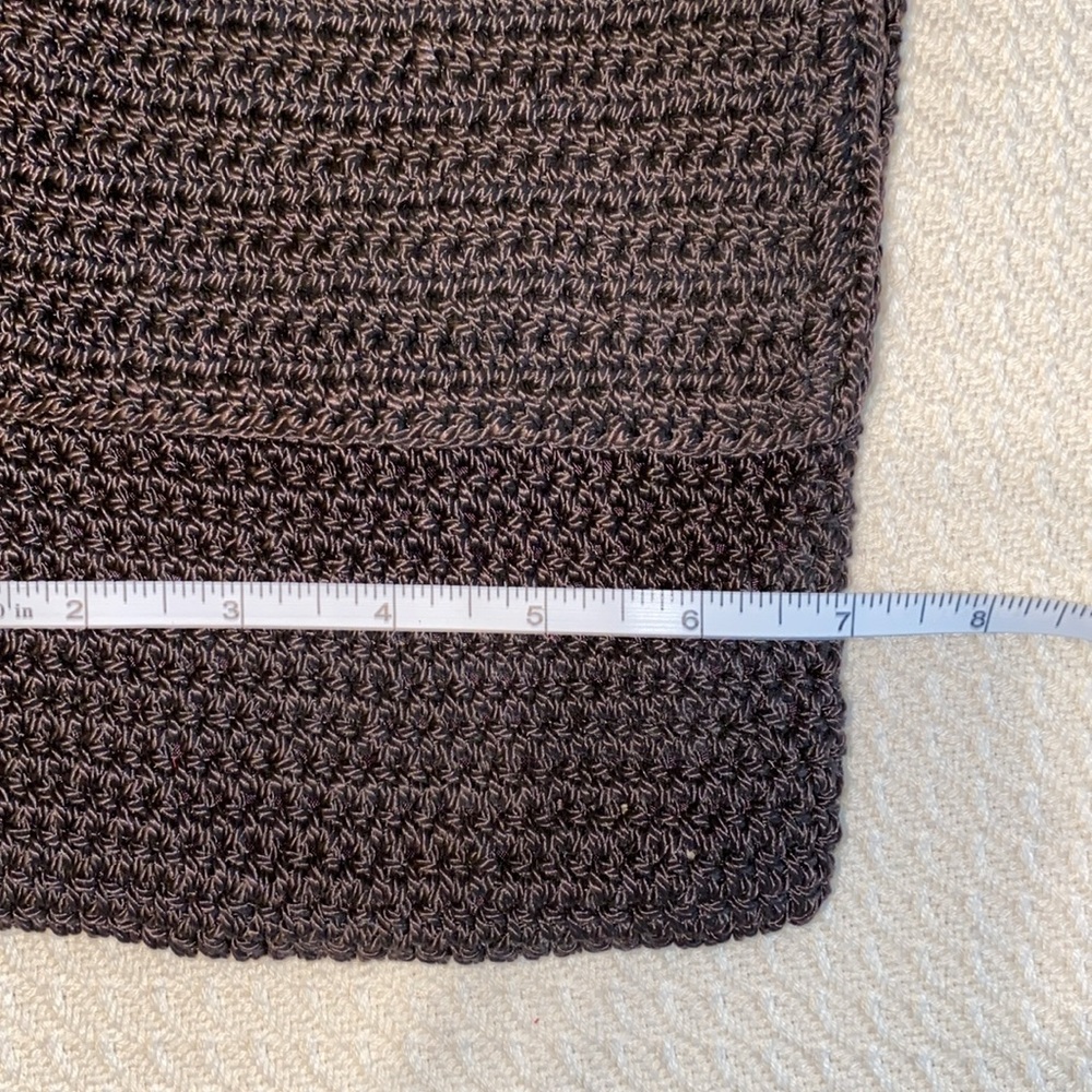 Small dark brown crocheted bag - Picture 4 of 5